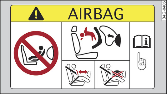 Fig. 276 Version 1, passenger s sun visor: Airbag sticker