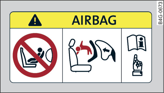 Fig. 277 Version 2, passenger s sun visor: Airbag sticker