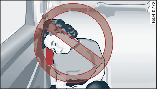 Fig. 259 Illustration of a dangerous sitting position near the opening for the side airbag