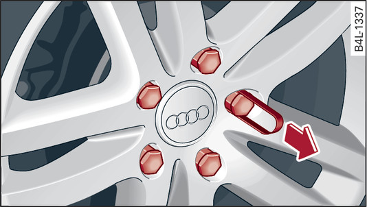 Fig. 312 Wheel: Wheel bolts with caps