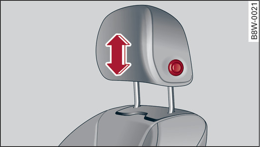 Fig. 62 Front seat: Adjusting the head restraint (version A)