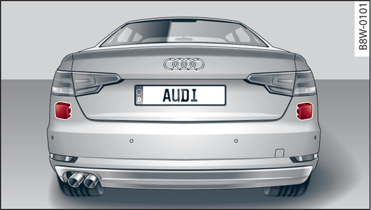 Fig. 145 Rear of vehicle: Location of the sensors