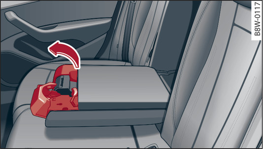 Fig. 70 Rear centre armrest: cup holders*