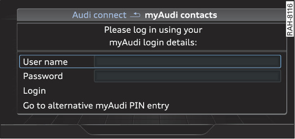 Fig. 213 Logging in to myAudi