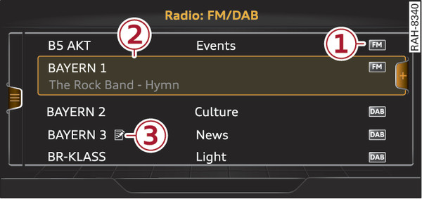 Fig. 233 FM/DAB station list