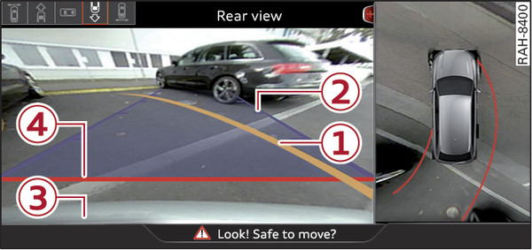 Fig. 167 Infotainment display: Approaching a parking space