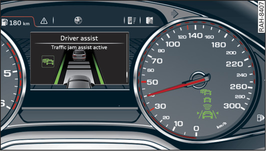 Fig. 135 Instrument cluster: Traffic jam assist