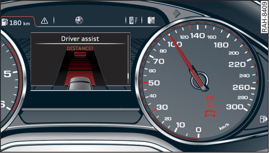 Fig. 133 Instrument cluster: Driver intervention prompt