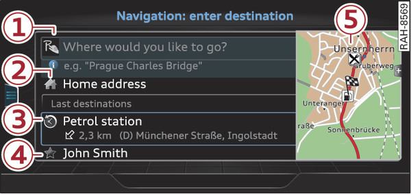 Fig. 217 Illustration: Entering a destination