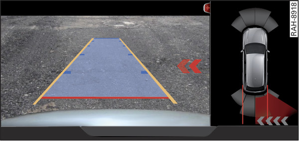 Fig. 149 Infotainment: Rear cross-traffic assist display